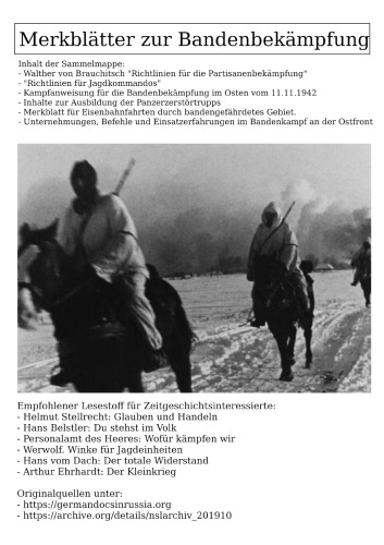 Richtlinien zur Bandenbekaempfung im Osten