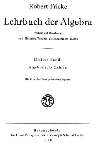 Lehrbuch der Algebra
