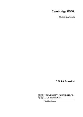 CELTA Booklist
