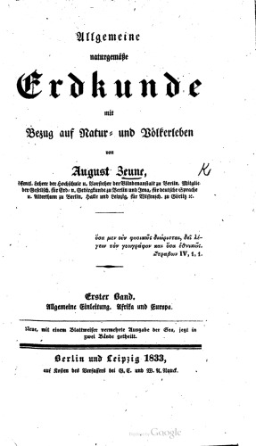 Allgemeine Einleitung. Afrika und Europa