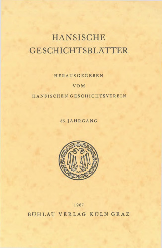 Hansische Geschichtsblätter