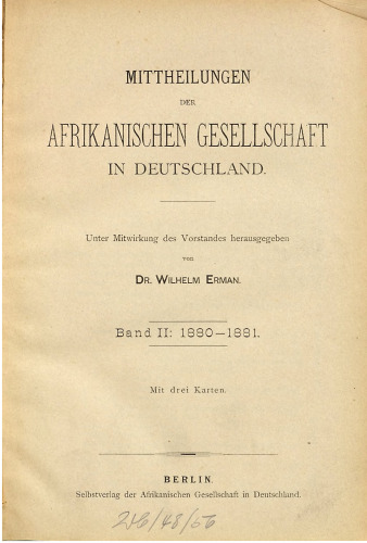 Mitteilungen der Afrikanischen Gesellschaft in Deutschland
