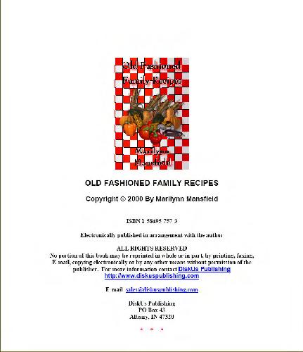 Old fashioned family recipes
