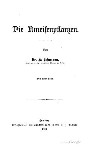 Die Ameisenpflanzen