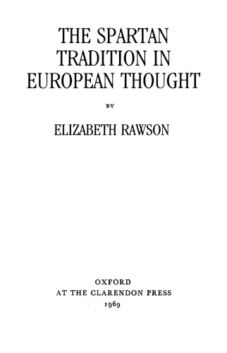 The Spartan Tradition in European Thought