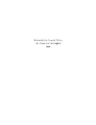 Mathematics for computer science