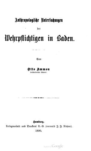 Anthropologische Untersuchungen der Wehrpflichtigen in Baden