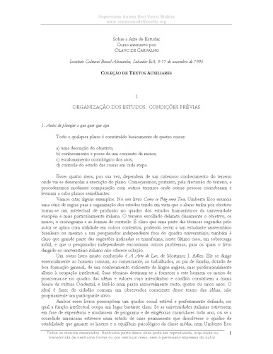 Sobre a arte de estudar: curso intensivo