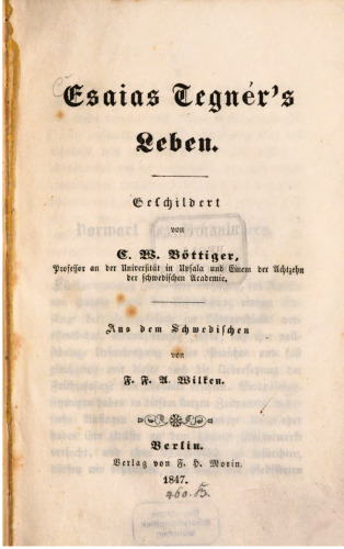 Esaias Tegnér's Leben