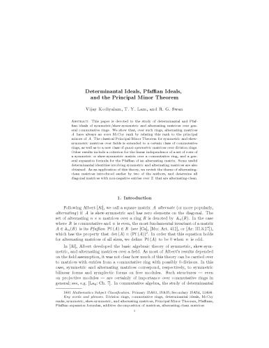 Determinantal Ideals, Pfaffian Ideals, and the Principal Minor Theorem