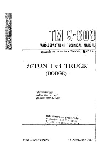 TM 9-808. 3 4-ton 4x4 TRUCK (DODGE)
