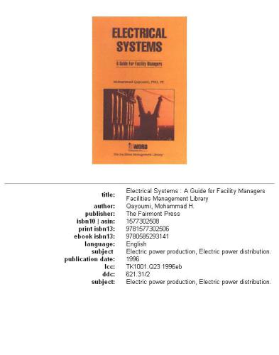 Electrical Systems: A Guide for Facility Managers