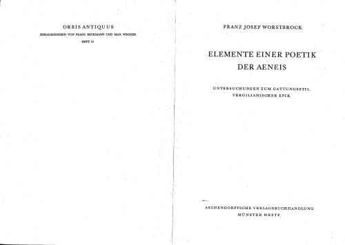 Elemente einer Poetik der Aeneis: Untersuchungen zum Gattungsstil vergilianischer Epik