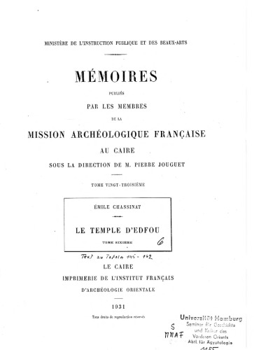 Le temple d'Edfou