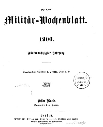 Militär-Wochenblatt