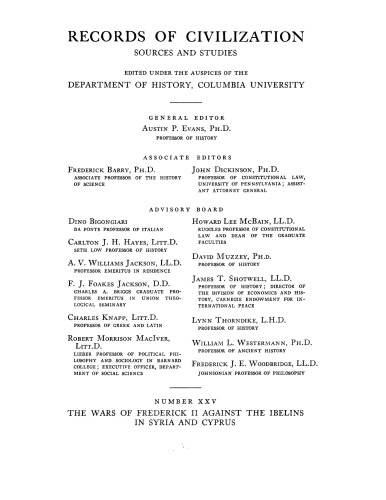 The wars of Frederick II against the Ibelins in Syria and Cyprus