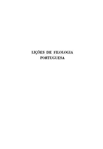 Lições de filologia portuguesa