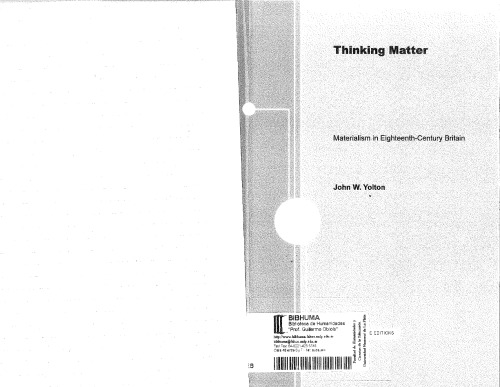 Thinking Matter - Materialism in Eighteenth Century Britain