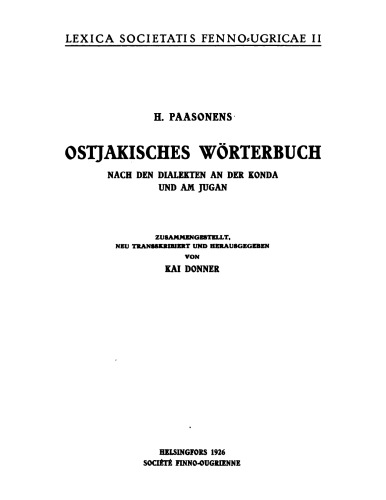 Ostjakisches Wörterbuch