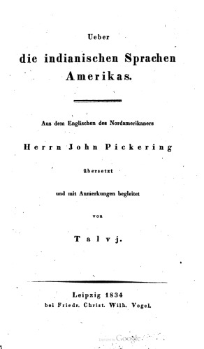 Über die indianischen Sprachen Amerikas