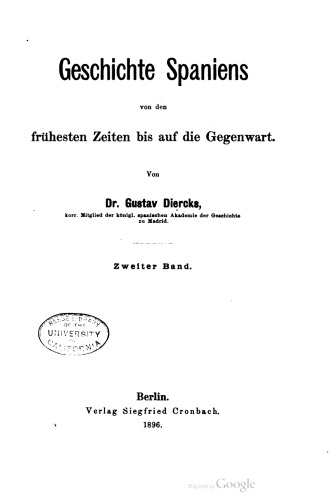 Geschichte Spaniens von den frühesten Zeiten bis auf die Gegenwart