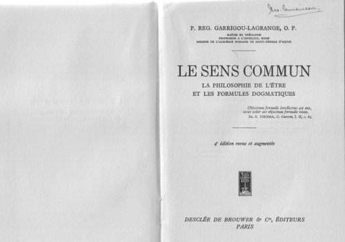 Le Sens Commun (4ª édition)