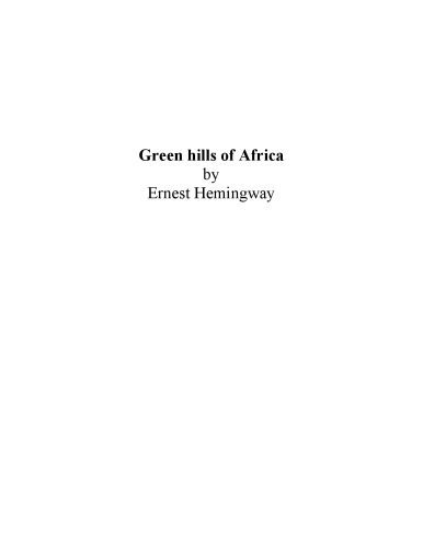 Green Hills of Africa