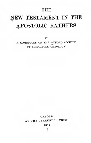 The New Testament in the Apostolic Fathers