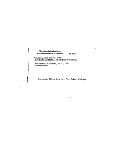 Linear algebra over skewfields
