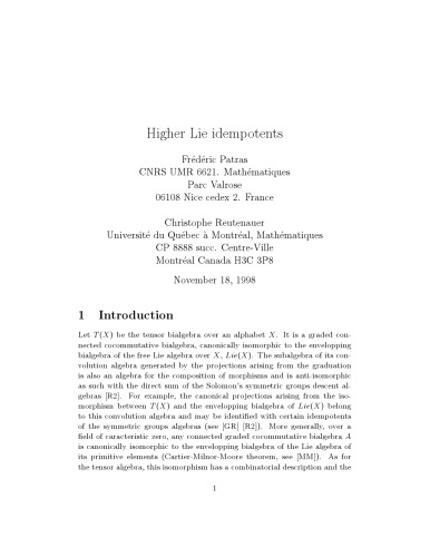 Higher Lie idempotents