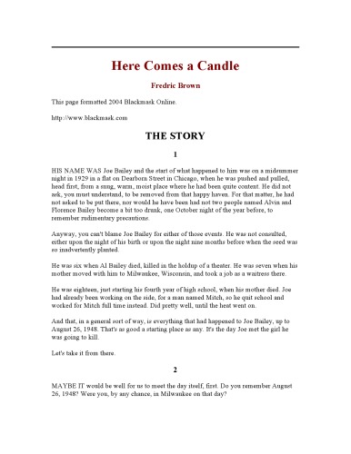 Here Comes a Candle