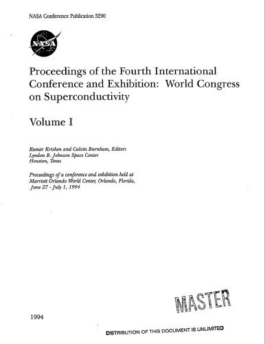 World Congress on Superconductivity [4th Intl conf procs] Vol 1
