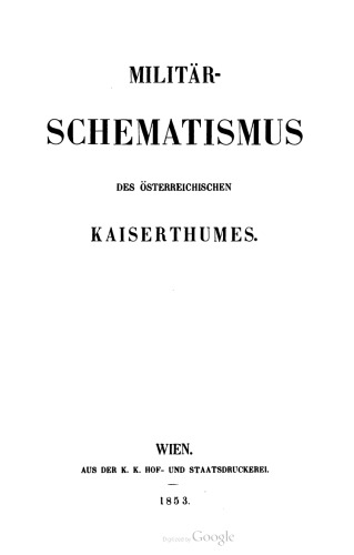 Militär-Schematismus des österreichischen Kaisertums