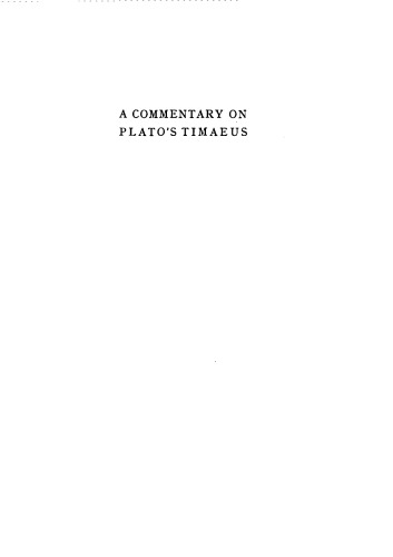 A Commentary on Plato's Timaeus