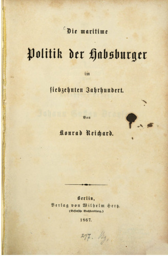 Die maritime Politik der Habsburger im siebzehnten Jahrhundert