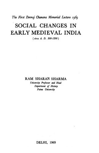 Social changes in early medieval India, circa A.D. 500-1200