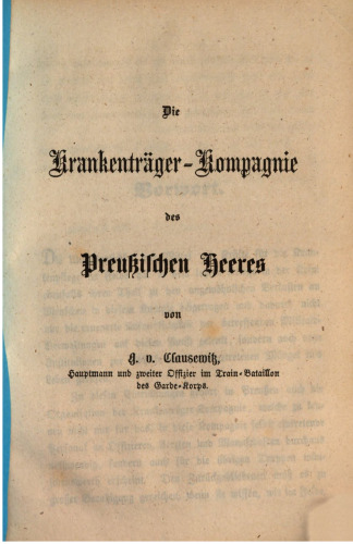 Die Krankenträger-Kompanie der preußischen Armee