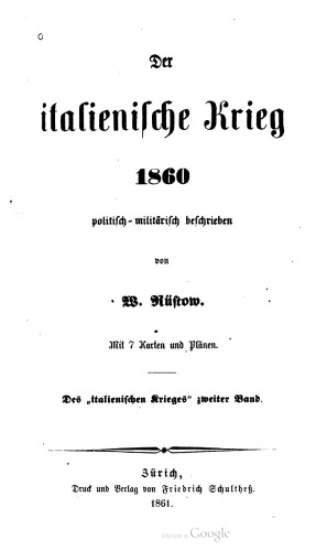 Der italienische Krieg 1860