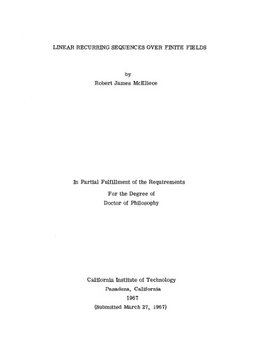 Linear recurring sequences over finite fields