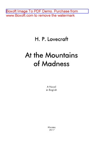 At the Mountains of Madness