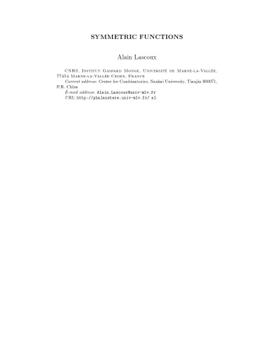 Symmetric functions