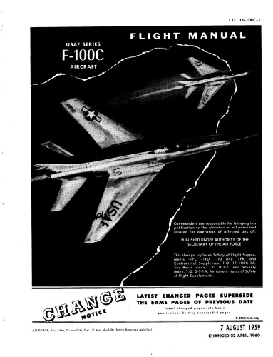 Flight Manual - USAF Model F-100C (Super Sabre) [T.O. 1F-100C-1]