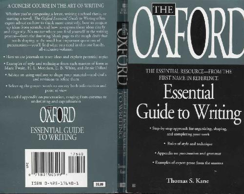 Language English The Oxford Essential Guide to Writing