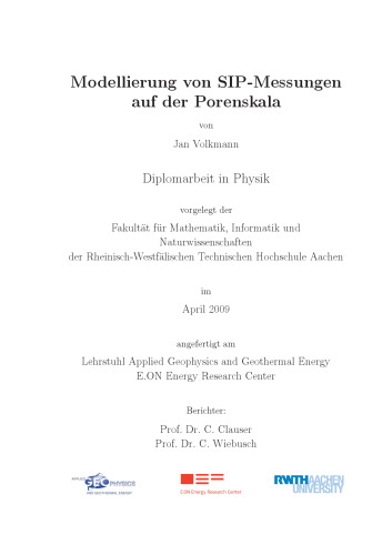 Modellierung von SIP-Messungen auf Porenskala