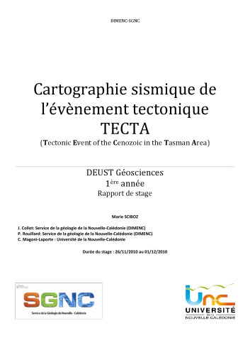 Cartographie sismique de l’évènement tectonique TECTA