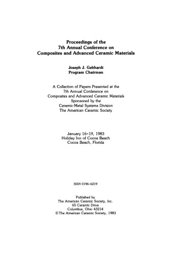 7th Annual Conference on Composites and Advanced Ceramic Materials