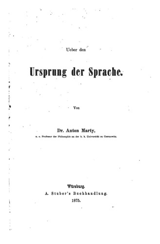 Über den Ursprung der Sprache