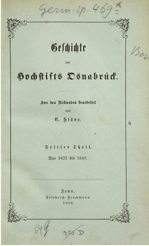 Geschichte des Hochstifts Osnabrück von 1623 bis 1648