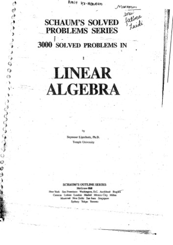 Schaum Solved Problem Series: 3000 Solved Problems in Linear Algebra