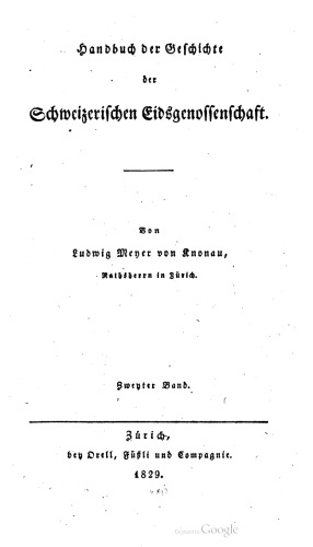 Handbuch der Geschichte der Schweizerischen Eidsgenossenschaft {Eidgenossenschaft]